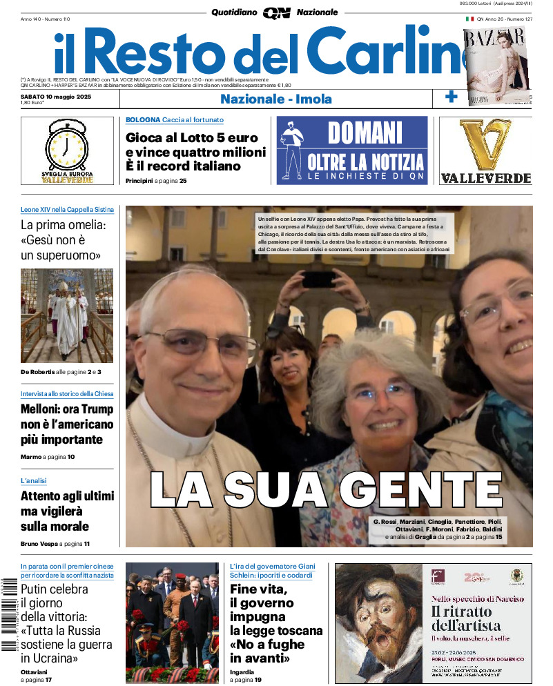 Prima-pagina-il resto del carlino-edizione-di-oggi-20250510